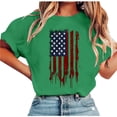 thumbnail image 4 of Mifsaly American Flag T-Shirt for Women Patriotic Graphic Tee Crewneck Short Sleeve 4Th Of July Summer Tops Loose Fit Independence Day Cotton Shirt XL, 4 of 5