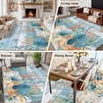 thumbnail image 5 of 5x8 Area Rugs for Living Room, Blue Coastal Non Slip Area Rugs for Kitchen Bedroom Entryway, Summer Beach Starfish Shell Coral Nautical Washable Carpet Runner Rug Floor Mats for Bedroom Home Decor, 5 of 8