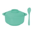 thumbnail image 2 of Unbreakable Soup Bowl Set with Lid & Spoon, Microwave Safe Cool Touch Double Handle Noodle Rice Bowl, Stackable Lightweight Tableware for Family, Camping, Non-Slip, Eco Wheat Straw Soup Bowls, 2 of 6