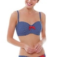 thumbnail image 1 of Panache Britt Stripe Underwire Bandeau Bikini Top (SW0923),32E,Cobalt/White - Cobalt/White,32E, 1 of 4