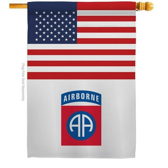 Americana Home & Garden H140738-BO 28 x 40 in. US 82nd. Airborne House Flag with Armed Forces Army Double-Sided Decorative Vertical Flags Decoration Banner Garden Yard Gift