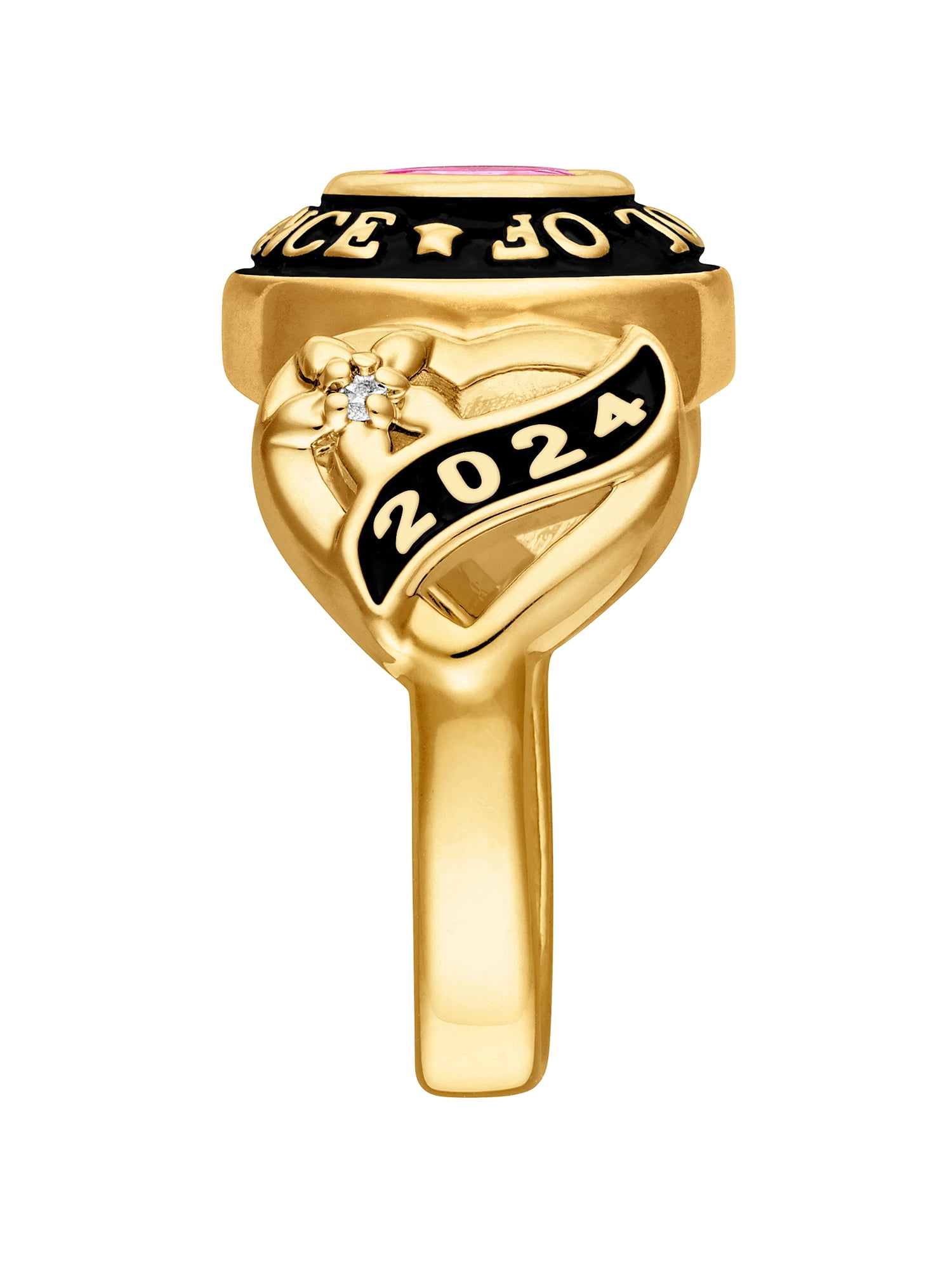 Order Now for 2025 Graduation, Freestyle 10K Yellow Gold Women's Sweetheart Birthstone Class Ring, Personalized, High School or College