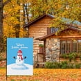 thumbnail image 4 of Versatile Winter Snowman Large Garden Flag for Farmhouse Home Garden Christmas Garden Flag for Outdoor Snowflakes Simple Watercolor Washable Hanging Decoration 28x40 Inch, 4 of 6