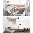 thumbnail image 5 of Yellow Grey Abstract Kitchen Dish Towels for Drying Dishes Set of 3, Gradient Geometric Graffiti Modern Art Waffle Weave Microfiber Hand Tea Bathroom Towels Quick Dry & Absorbent Towel 15.7x23.6, 5 of 7