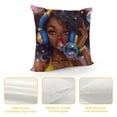 thumbnail image 4 of Awypu Black Art Throw Pillow Covers Afro Black Girl African American Pillowcase with Zipper Square Pillow Cases Cushion Hold for Sofa Bedroom Home Decor, 4 of 5