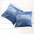 thumbnail image 6 of Ambesonne Ocean Throw Pillow Cover 2 Pack, Jumping Dolphins in Sky, 20", Blue White, 6 of 7