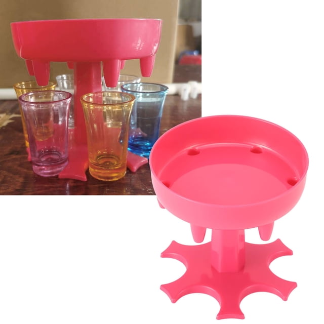 Glass Dispenser Accessory Rack Drinkware Party 6 Portion Wine Holder Glass Holder Spin 6 Shot Shelf Dispensing for Wine Wine Stemware Racks