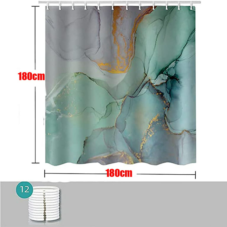 AVSMGP Marble Shower Curtain, Blue Marble Shower Curtain Set  with Hooks, Abstract Luxury Blue Marble with Gold Veins Texture Shower  Curtains for Bathroom, Waterproof Fabric,D,150 * 180cm : Home & Kitchen