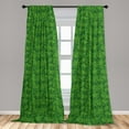 thumbnail image 5 of Ambesonne Botanical Curtains, Overview Foliage Scene, Pair of 28"x95", Fern Green Emerald, 5 of 5