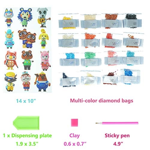 Kits de pintura de diamantes 5D, arte de diamante DIY, tema de dibujos animados de animale JSVDE JSVDE