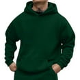 thumbnail image 2 of UVEASISHA Athletic Hoodies for Men 2025 Fall Loose Solid Hooded Sweatshirt Drop Shoulder Casual Long Sleeve Pullover Tops with Pocket Todays Sales Today,Green,2XL, 2 of 5