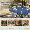 thumbnail image 6 of Round Outdoor Tablecloth with Umbrella Hole and Zipper, Navy Blue Tablecloth with Elastic Waterproof, Vintage Country Monochrome Farmhouse Patio Table Covers for 55" - 60" Picnic Pool Tables, 6 of 9
