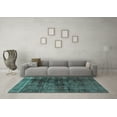 thumbnail image 3 of Ahgly Company Machine Washable Indoor Rectangle Abstract Turquoise Blue Modern Area Rugs, 2' x 3', 3 of 4