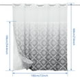 thumbnail image 2 of Dznils Cortina Shower sin Gancho con Forro a Presión, Cortina de Baño de Tela, Gris y Blanco, 72 x 74, 2 of 10