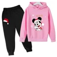 thumbnail image 3 of Conjuntos navideños para niños de Disney Mickey Mouse, ropa para niños, sudaderas con capucha y pantalones, conjunto de 2 piezas, chándales de dibujos animados para niños, ropa para niños pequeños, tr, 3 of 5