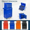 thumbnail image 5 of Tool Box, Seizeen Rolling Tool Chest, Stainless Steel Tool Box with Brake Wheels and 4 Drawers, Detachable Tool Cart, Blue, 5 of 7
