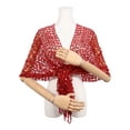 thumbnail image 3 of INSPIRE CHIC Women Sequin Shawls and Wraps for Evening Dresses, Fringed Sparkly Dressy Scarf for Wedding Party Red 66.9"x19.7", 3 of 6
