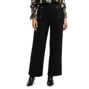 Women's Ellen Tracy High-Rise Wide Leg Sailor Pants Color: Black Size: SMALL