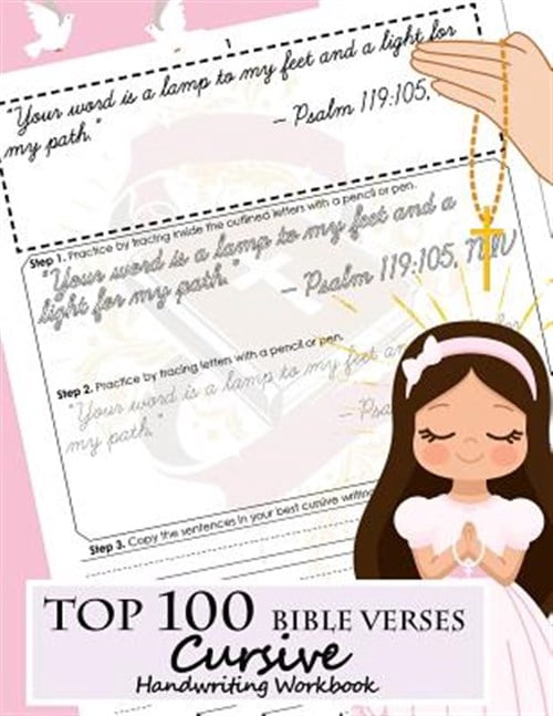 Pre-Owned Top 100 Bible Verses Cursive Handwriting Workbook: Learning ...