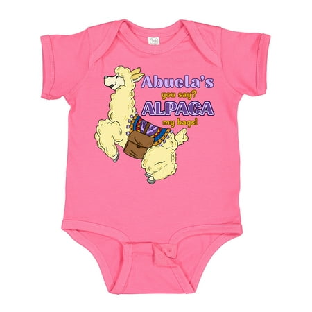 

Inktastic Abuela s You Say ALPACA My Bags with Cute Jumping Alpaca Gift Baby Boy or Baby Girl Bodysuit