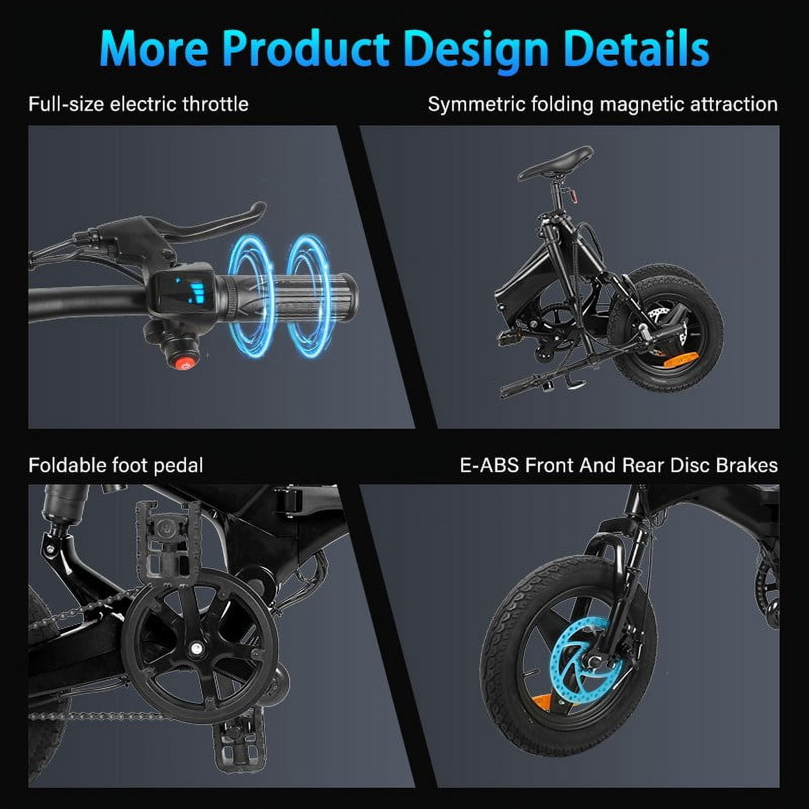 OneBot S7F Electric Bike for Adults Teens, 14" Magnesium Alloy Folding Electric Bicycle,Commuter City E-Bike with 350W Motor, Dual Disc Brakes, iF Design Award Winner