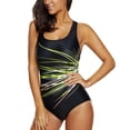 thumbnail image 3 of Women's Athletic One Piece Swimwear Racerback Hollow Out Bath Suit, 3 of 7