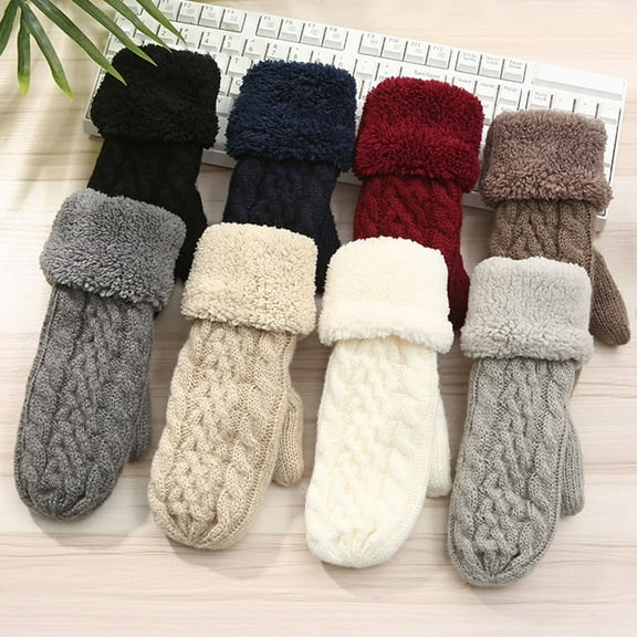 Dalrosia Winter Warm Mittens for Women, Cozy Thick Knitted Gloves & Mittens Warm Soft Lining Cold Weather Accessories Gifts