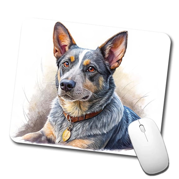 Australian Cattle Dog Illustration Mouse Pad Low Profile Gaming Mat