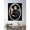 thumbnail image 2 of Vintage Witch'S Familiar Cameo Poster Wall Art, Modern Wall Decor For Living Room Bedroom, 24x36 UNFRAMED, 2 of 3