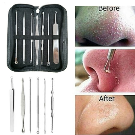 7pcs Stainless Facial Acne Spot Pimple Remover Extractor Tool