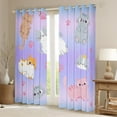 thumbnail image 2 of Kawaii Cat Curtains & Drapes Pink Blue Purple Pastel 30%-50% Blackout Curtains Rainbow Ombre Cats Window Curtains Women,Cute Cat Window Treatments 2 Panels Cat Lover Room Decor,38"Wx45"L, 2 of 6