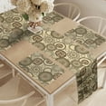 thumbnail image 2 of Ambesonne Animal Print Table Runner & Placemats, Savannah Theme Circles, Placemat 4 pcs + Runner 16"x72", Beige and Brown, 2 of 2