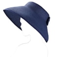 thumbnail image 5 of Fashion Women's and Girl's roll-up Summer Bow Tie Straw Visor Sun Hat, 5 of 6