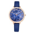 thumbnail image 1 of Reloj de pareja con esfera numérica y correa de cuero de PU estrecha a la moda (azul), 1 of 3