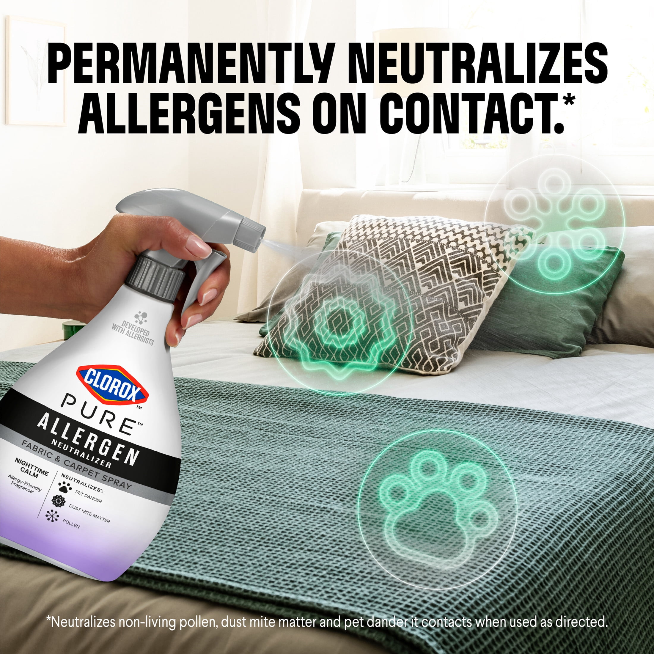 Clorox PURE Nighttime Calm Fabric and Carpet Allergen Neutralizer Spray, 26 fl. oz.