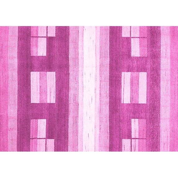 Ahgly Company Indoor Rectangle Abstract Pink Modern Area Rugs, 2' x 4'