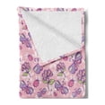thumbnail image 2 of Floral Soft Flannel Fleece Throw Blanket, Butterflies Flowers Cartoon Kids Girls Baby Playroom Nursery Theme, Cozy Plush for Indoor and Outdoor Use, 60" x 80", Pale Pink Lavender, by Ambesonne, 2 of 5