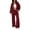 11#Wine, variant on Womens 2 Piece Tracksuit Fall Fashion Long Sleeve Zip Up Crop Sweatshirt Long Pants Outfits Jogger Sweatsuit Sets Wine XL