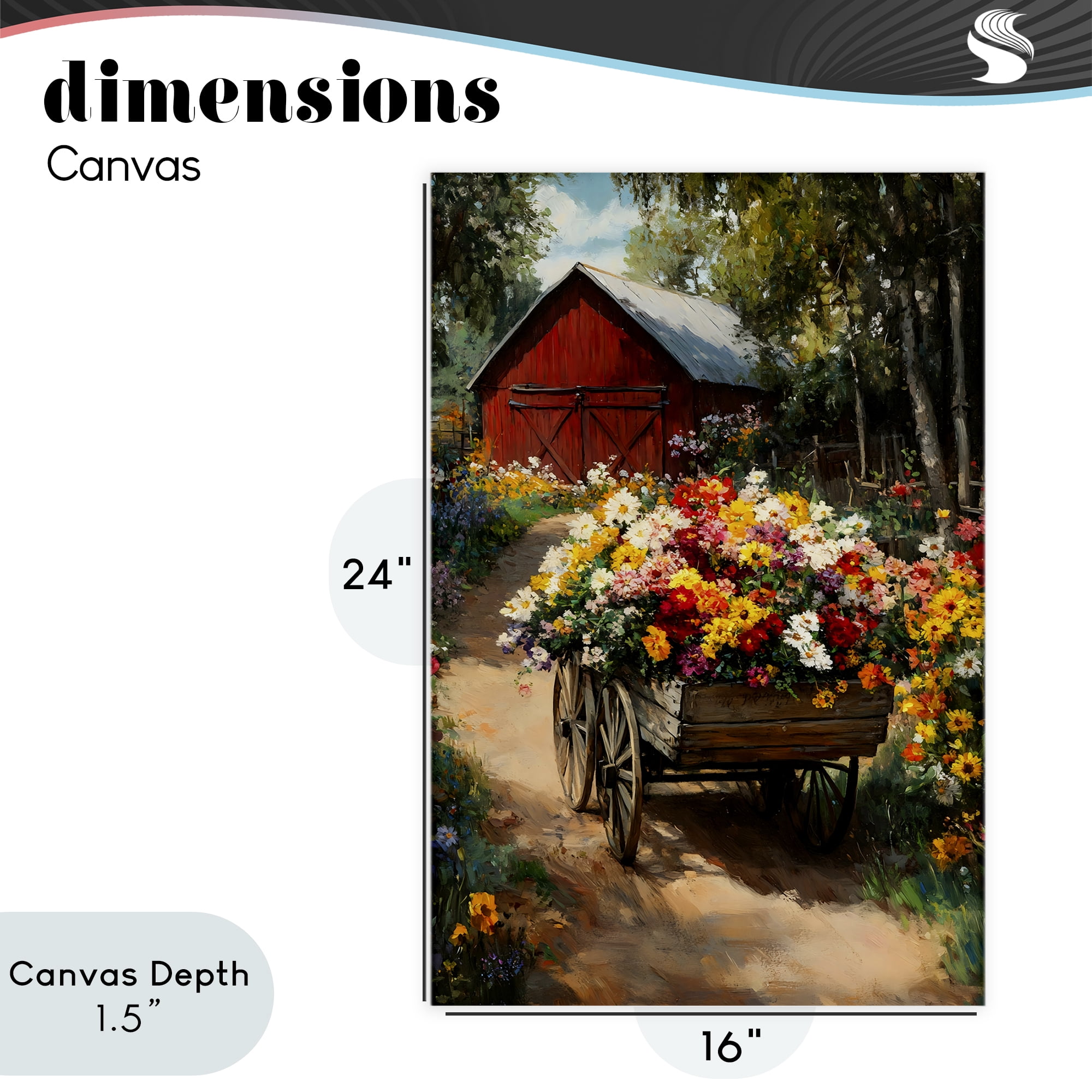 Stupell Industries Floral Wagon in Summer Garden Canvas Wall Art, design by Franklyn Gregory