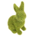 thumbnail image 4 of Decoración de conejo de Pascua con musgo, estatua de conejo flocado, hermosa decoración de escritorio, 4 of 6
