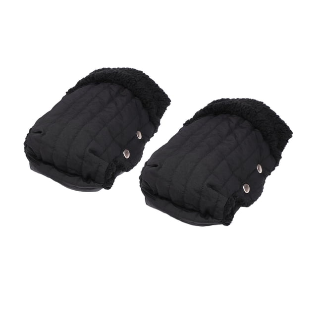 Cochecito de invierno, saco de mano, carrito de lana, saco de mano a prueba de viento, calentador de manos, guantes para cochecito de remolque, , negro