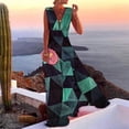 thumbnail image 2 of Hot Pink Womens Deep V-Neck Sleeveless Maxi Dress Elegant Flowy Evening Gown With Floral Clutch, 2 of 5