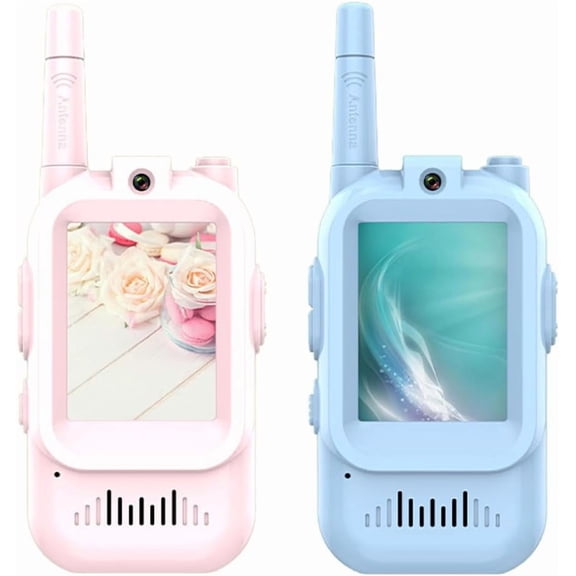 Kids Video Walkie Talkies Toys 2 Pack, Handheld Rechargeable Walkie-Talkies with High-Definition Camera & Voice Changer, Long Range Toy Radios for Kids, Ideal for Outdoor, Camping, Hiking Ages 3-12