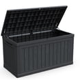 thumbnail image 5 of 230 Gallon Lockable Resin Deck Box, Waterproof Outdoor Storage Box for Patio Furniture Cushions, Garden Tools & Pool Accessories Storage, Black, 5 of 9