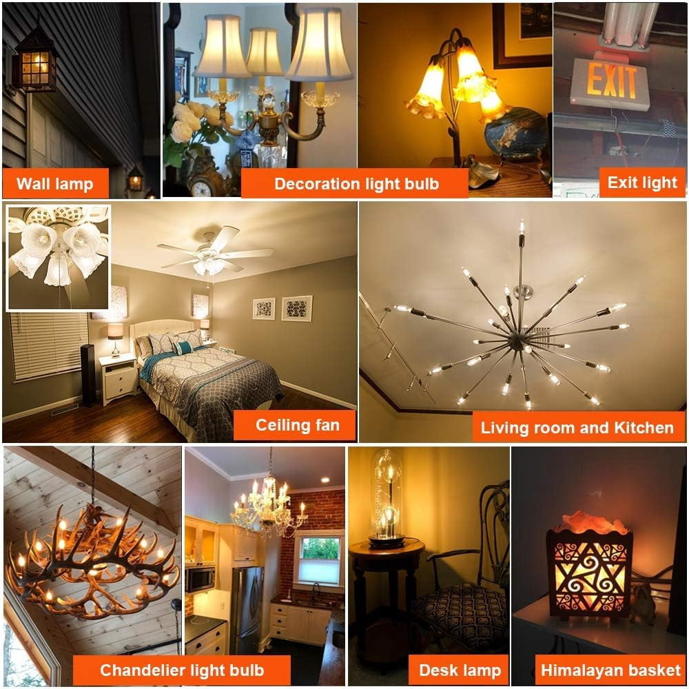 Diodesy- Pack of 4 LED4T6/27K/FIL/3 LED T6 Filament Light Bulb, Compatible on All Dimmers, E12 Dimmable, 4.5 Watts (40W Equivalent), Clear Glass, 2700K Warm White, 450 Lumens, CRI90, UL Listed
