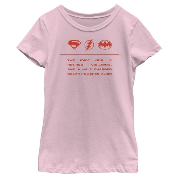 Girl's The Flash Two Idiot Kids Quote  Graphic Tee Light Pink Medium
