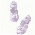 thumbnail image 5 of Xfvqtps Ballet Shoes for Girls Soft Sole Non Slip Cross Elastic Straps Candy Decor Satin Dance Shoes for Gymnastics Performance Purple, 5 of 6