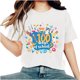 thumbnail image 1 of Camisetas de Cuello de Tripulación de Manga Corta para Mujeres Carta Impresa Camiseta 95% Poliéster 5% Spandex, Manga Corta Cuello Redondo Top Casual para Diario, 1 of 5