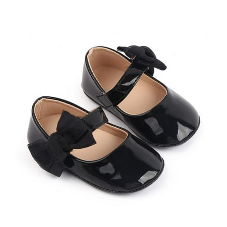 

Bullpiano Baby Girls Mary Jane Flats Soft Non-Slip Sole PU Leather Newborn Princess Shoes Bowknot Prewalkers Baby Girls Shoes