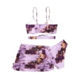 thumbnail image 2 of Swimsuits for Girls Fashion Swimwear 3 Piece Tie Dye Print Rash Guard for Teen Youth Big Kids Summer Beach Pool Bathing Suit Purple Size 14-15 Y, 2 of 6